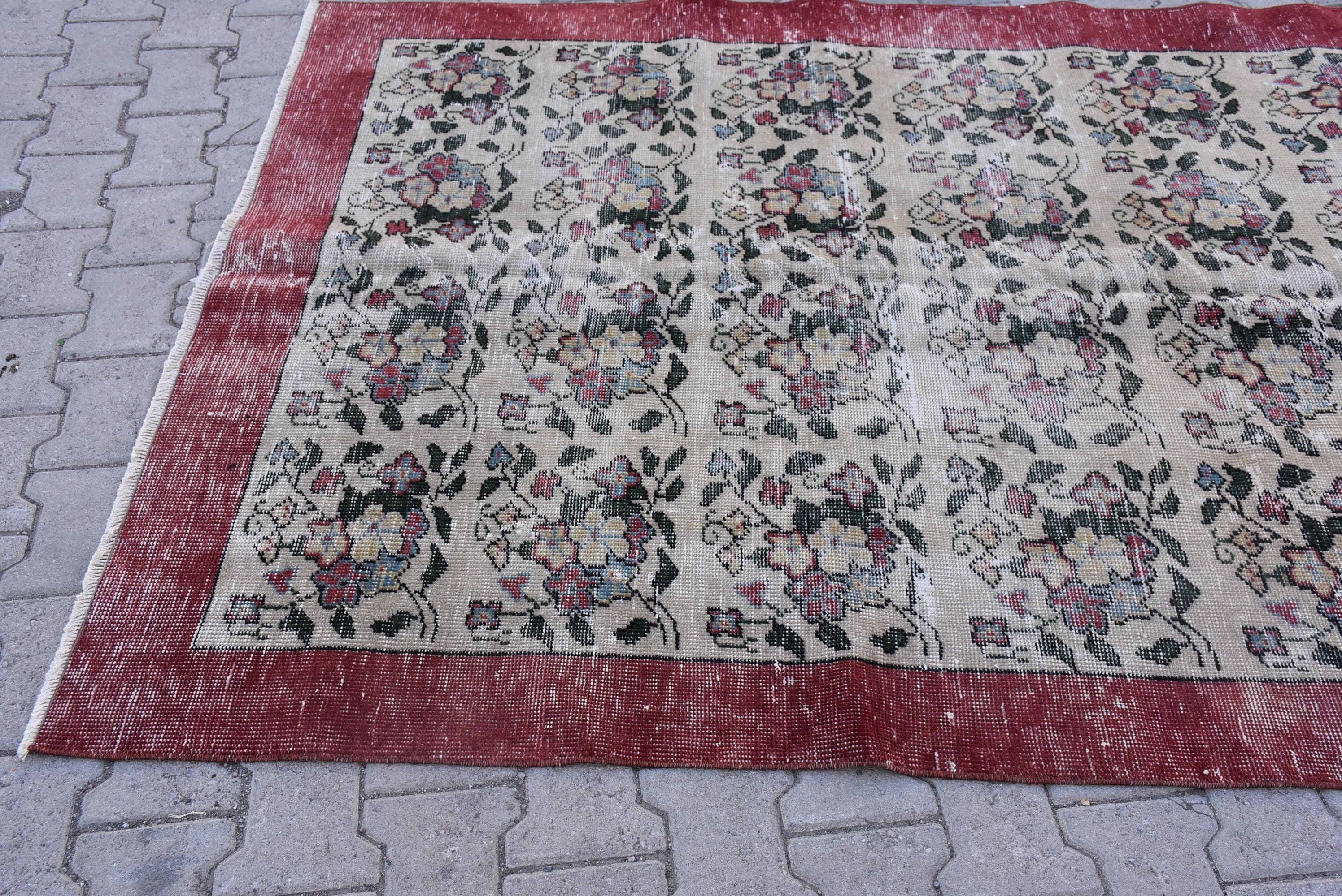 Floral Area Rug Kitchen Rug Large Rug Turkish Rug Vintage Etsy UK