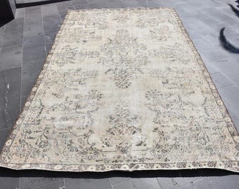 oushak rug, turkish rug, vintage rug farmhouse rug, 6.2 x 10.3 ft oversize rug, handmade rug, diningroom rug, wool rug , floor rug DC11617
