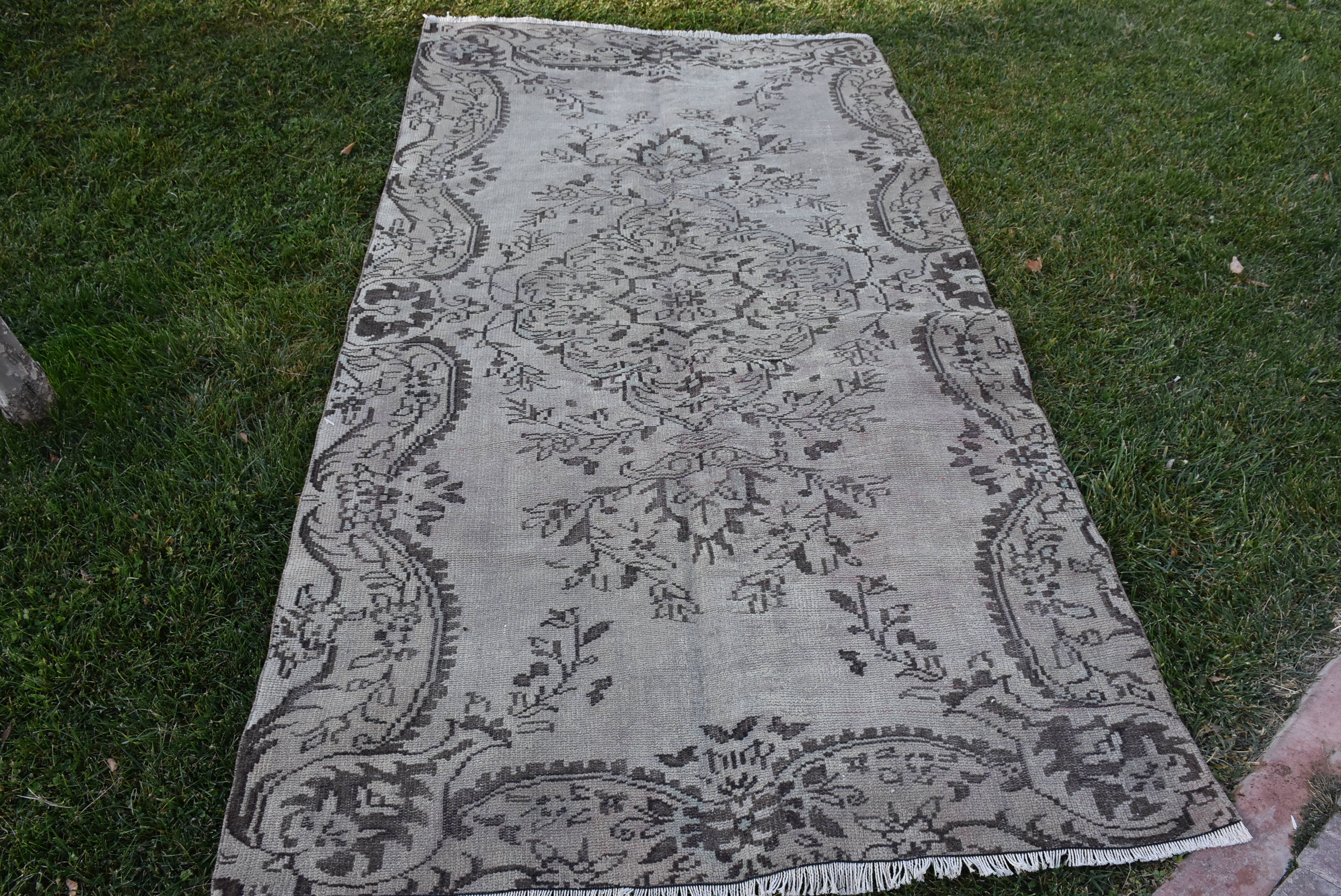 Natural Wool Vintage Area Rug farmhouse rug Floor Rug 4.9 x Etsy