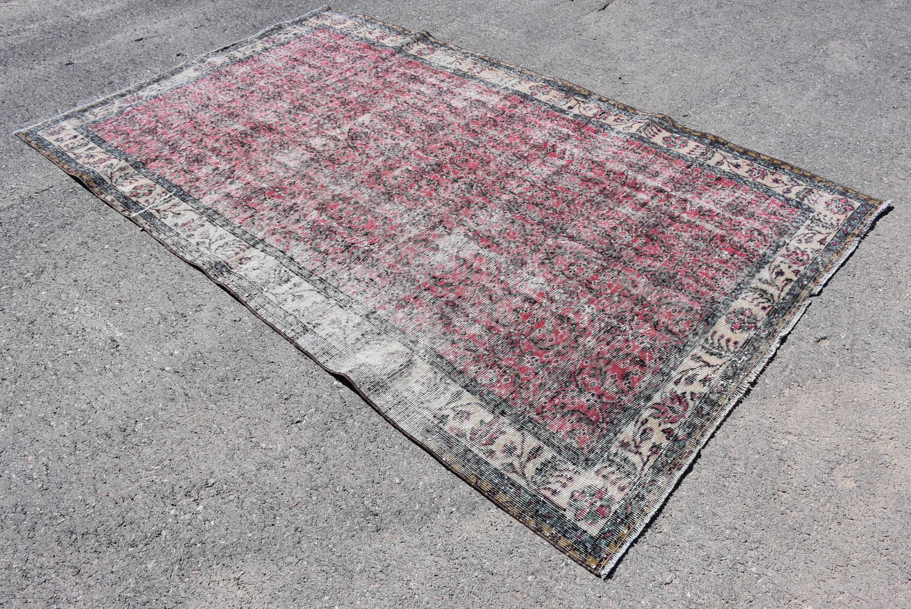 Turkish Rug, Vintage Oriental Rug, Handmade Large Rug, 5.6 X 9.2