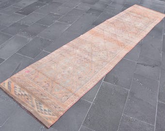 Red rug, Organic area rug, Turkish rug, Vintage handmade rug, Natural rug, 2.5 x 11.5 feet  Bedroom rug, Anatolian rug, Bohemian rug DC10233