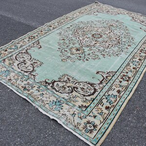 Turkish floor rug, Vintage handmade rug, 6.0 x 10.2 ft Oversize rug, Livingroom decor, Bohemian rug, Home decor, Oushak wool rug, DCS0085