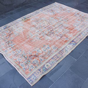 Turkish Area Rug , Oversize Rug, Wool Rug, Oriental Rug, Oushak Rug, Vintage Rug , farmhouse rug, 5.4 x 7.9 Ft  Boho Decor Rug , DC11629