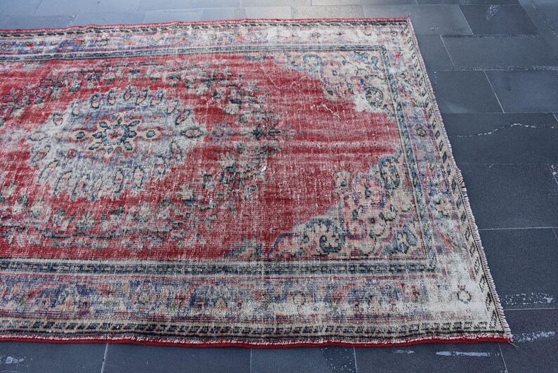 Turkey Rug Decorative Rug 5.8 x 9.1 feet Free Shipping Oushak Rug Bohemian Organic Wool Rug Kilim Rug Turkey Carpet DC11453 image 6