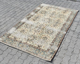 handmade turkish rug vintage rug FREE SHIPPING 3.9 x 6.9 ft floor rug bohemian area rug tribal rug decorative rug floral rug wool rug DC5691