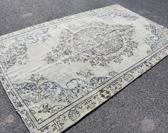 Large area rug, Vintage rug, Turkish rug, Handmade wool rug, Bohemian rug, Pale color rug, 5.5 x 8.9 feet Kitchen rug, Bedroom rug, DC9470