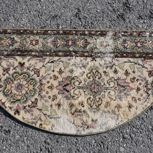 Turkish area rug, Kitchen rug, Small rug, Handmade wool rug, Vintage rug, Oushak rug, Aztec rug, 3.3 x 1.6 ft Doormat rug, Boho rug, DC9424