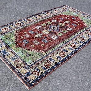 turkish rug vintage rug oushak rug boho decor rug farmhouse rug, 5.2 x 9 ft handmade rug turkey rug nomadic rug large rug wool rug DC8660