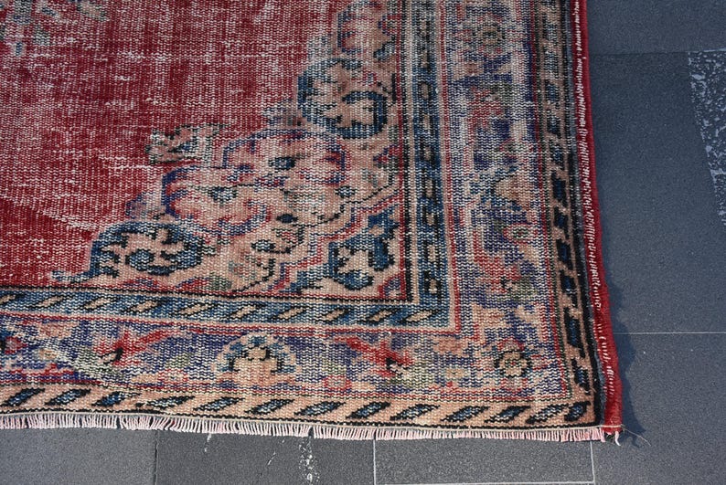 Turkey Rug Decorative Rug 5.8 x 9.1 feet Free Shipping Oushak Rug Bohemian Organic Wool Rug Kilim Rug Turkey Carpet DC11453 image 9