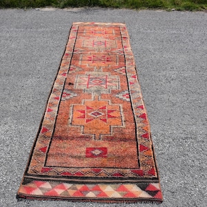 turkish hallway rug FREE SHIPPING boho decor rug 2.8 x 11.3 ft herki runner rug bohemian rug tribal rug authentic rug handknotted rug DC8292