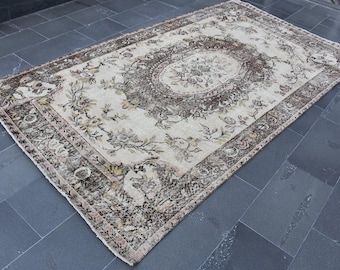 Turkish rug, Vintage area rug, Oriental rug, Boho decor, Home decor, Handmade wool rug, Ethnic rug, Bohemian decor, 5.3 x 9.6 feet DCS0645