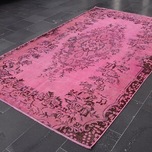 Overdyed rug, Turkish rug, Entryway rug, Vintage rug, Oushak rug, Large rug, 5.2 x 8.7 ft Kitchen decoration, Bohemian rug, Wool rug DCS1318