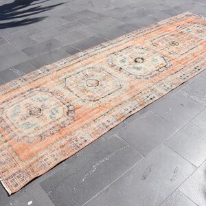 Turkish wool rug, Vintage rug, 3.9 x 11.7 ft Natural runner rug, Bohemian rug, Hallway rug, Boho decor rug, Nomadic rug, Tribal rug DC11102