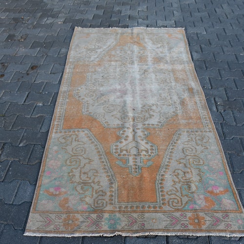 Handmade vintage turkish rug bohemian area rug aztec rug bedroom decor rug FREE shops SHIPPING 3.6 x 7.6 ft oushak rug tribal vintage rug DC3734