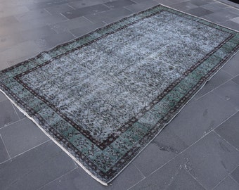 Turkish rug, Vintage rug, Handmade rug, Overdyed rug, Large area rug, Organic wool rug, Livingroom rug, Boho decor rug, 5.1 x 9.2 ft DC10151