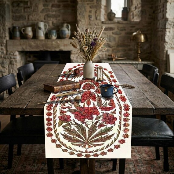 Tischläufer Boho Tischdecke / Tischläufer Läufer Bauernhaus Tischdecke Leinentischdecke Leinentischdecke Geschenk Leinentischdecke Geschenk
