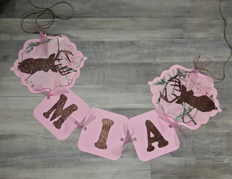 Camo Birthday Party Supplies Personalized Pink Camo Banner Hunting Birthday Party Girls Camo Birthday