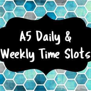 Printable A5 Weekly Overview & Daily Time Slot Inserts