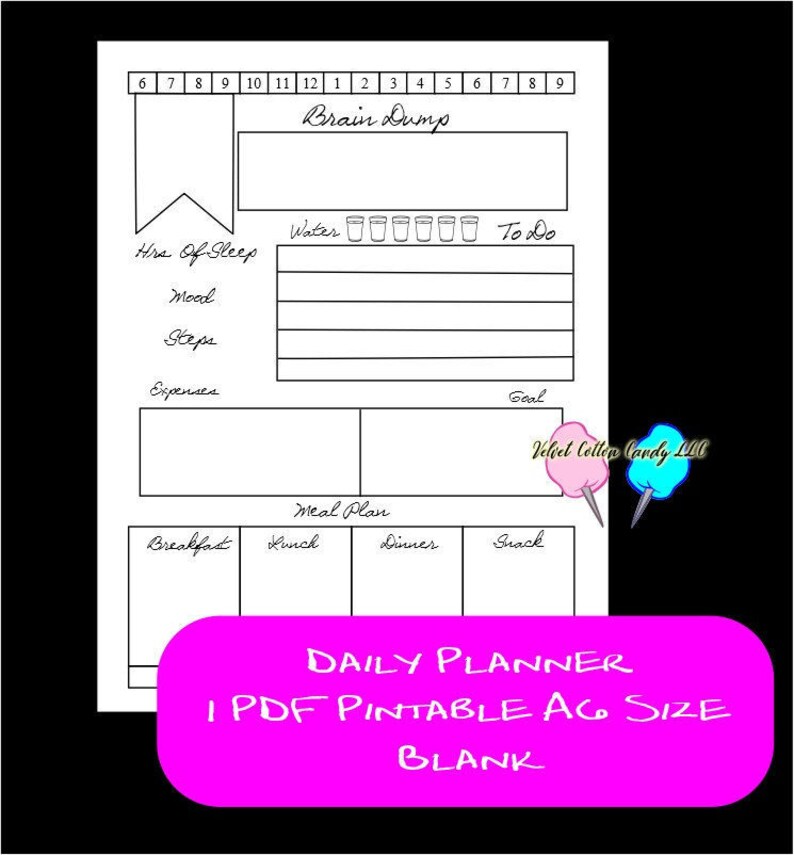 Printable A6 Daily Planner - Etsy
