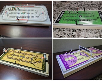 Custom Sports Cribbage Board:  Any Team. Any Sport. Any Field, Rink, or Court. Hockey, Football, Basketball, Baseball, etc