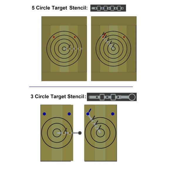Axe Throwing Target Stencil/Compass, 2 styles