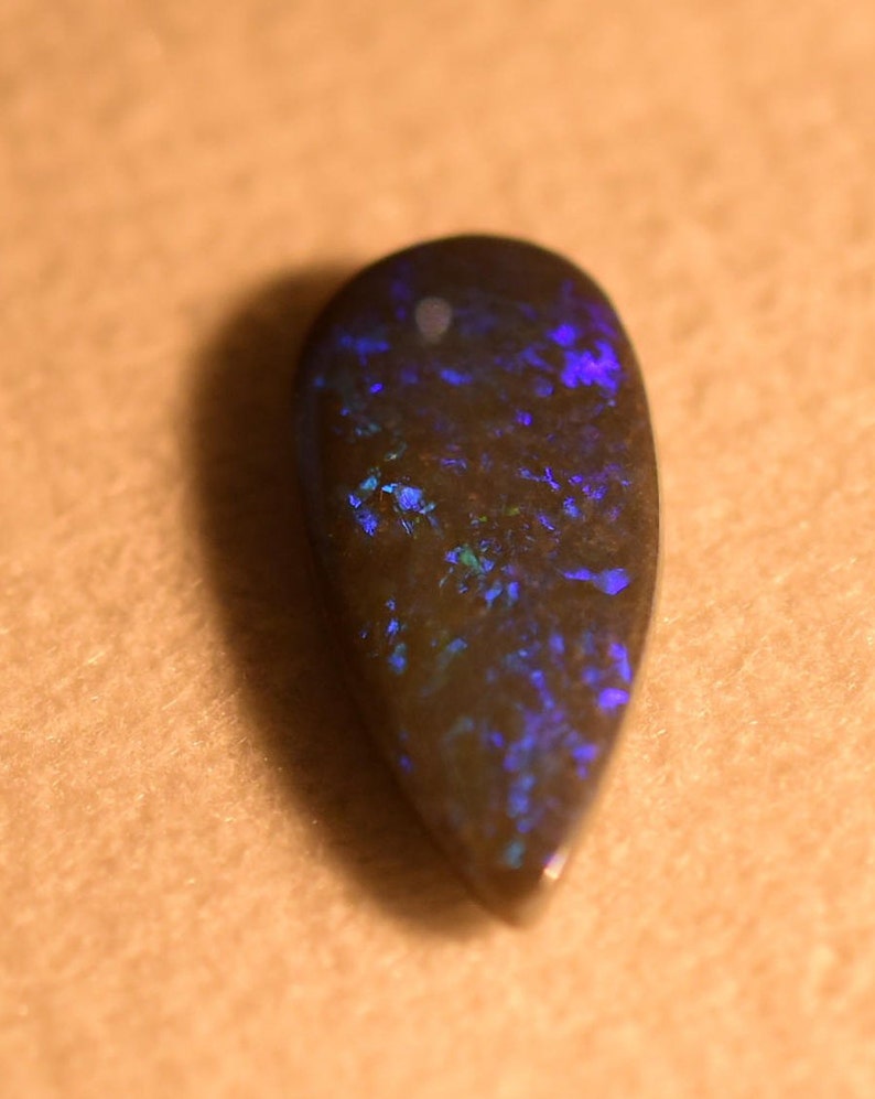 Black Opal # 245 Solid 2.75 Carats From Lightning Ridge Australia Long Pear