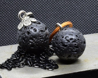 Lava Bead Pendant, Lava Stone Necklace, Lava Focal, Power Pendant, Volcanic Rock, Affordable Diffuser Jewelry, Essential oils, Aromatherapy