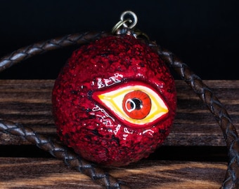 Red Eyeball Pendant - Orb of Crimson eye - Horror Jewelry - Monster Eyeball Necklace - gamer gift - Gamer Inspired - Blue Eye / Black Eye