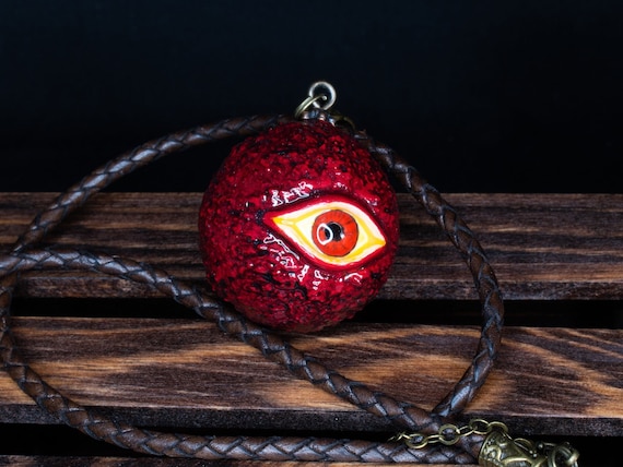 Red Eyeball Pendant - Orb of Crimson Eye - Horror Jewelry