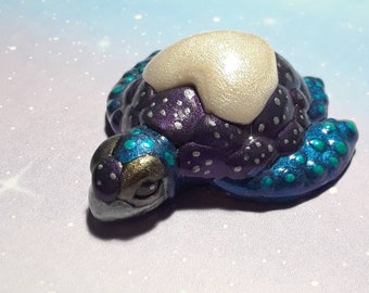 Twilight Sea Turtle, Resin Clay Figurine, Night Sky Inspired, Ocean Inspired, Fantasy Inspired