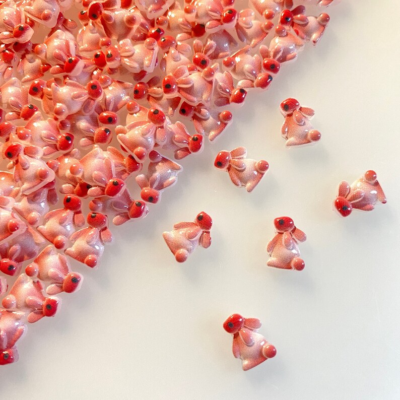 20 X Red Bunny Rabbit Nail Charm, Nail Art Decoration, DIY Craft Resin ...