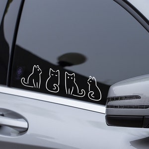 4 cute cats car decal, kitten car stickers, car decal, window sticker, cat bumper sticker