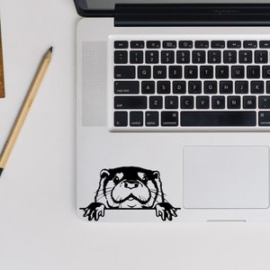 peeping otter decal, cute otter sticker, wildlife laptop decal, wildlife sticker, animals window sticker, mirror or wall decal