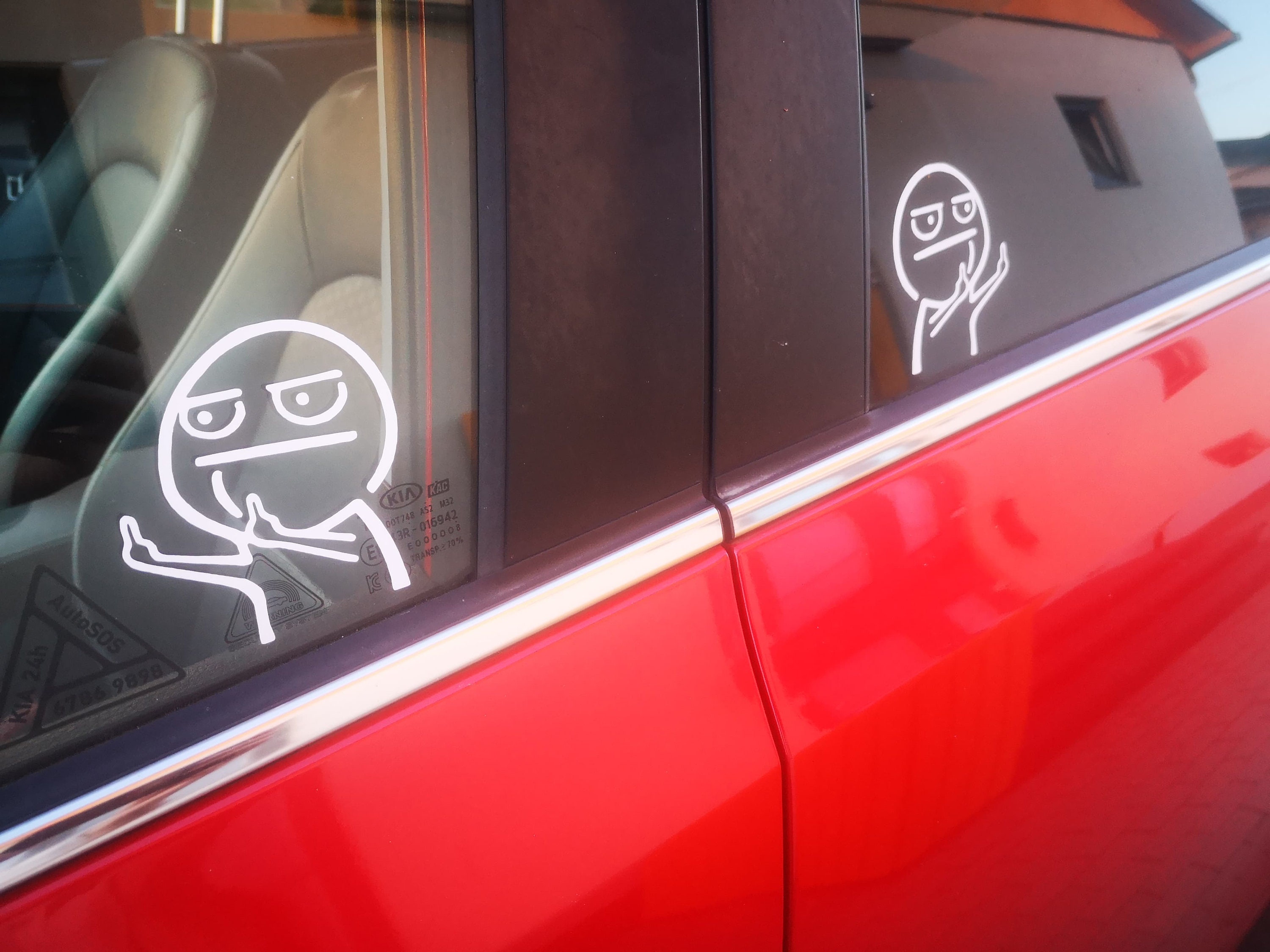 Middle Finger Car Rim 2x Stick Figure Middle Finger Car Decals, Funny Car Stickers, Window ...