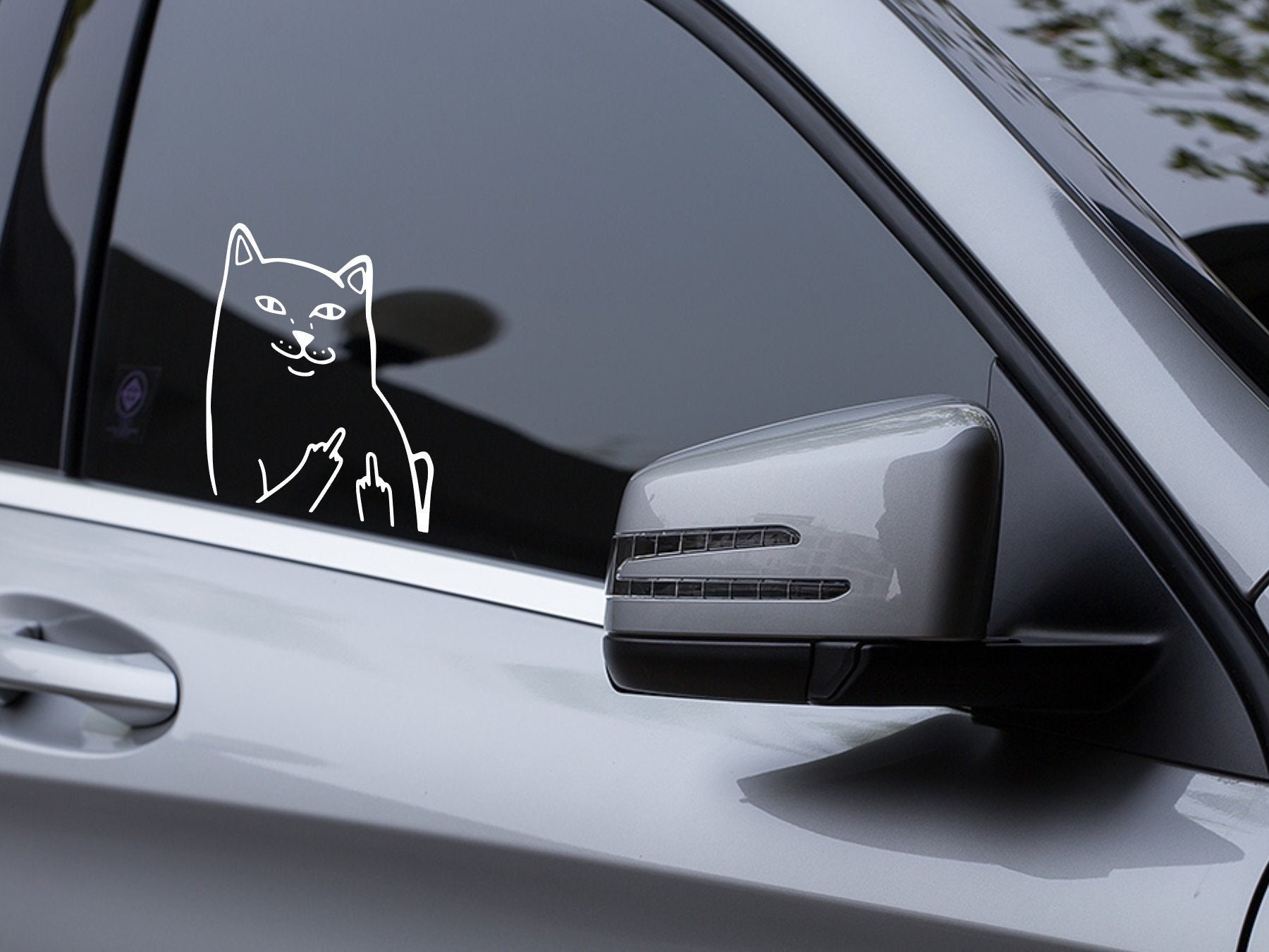 Funny Dog Sticker Fetch These Middle Fingers Car Decals Car