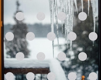 adesivi per finestre circolari, adesivi satinati, adesivi rotondi a pois incisi, decorazioni anti-collisione con uccelli rimovibili e riutilizzabili