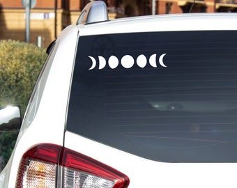 lunar phases car decal, moon phases car stickers, window sticker, feminine bumper sticker