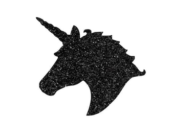 Black Glitter Unicorn Iron On Decal: DIY T-Shirt Design