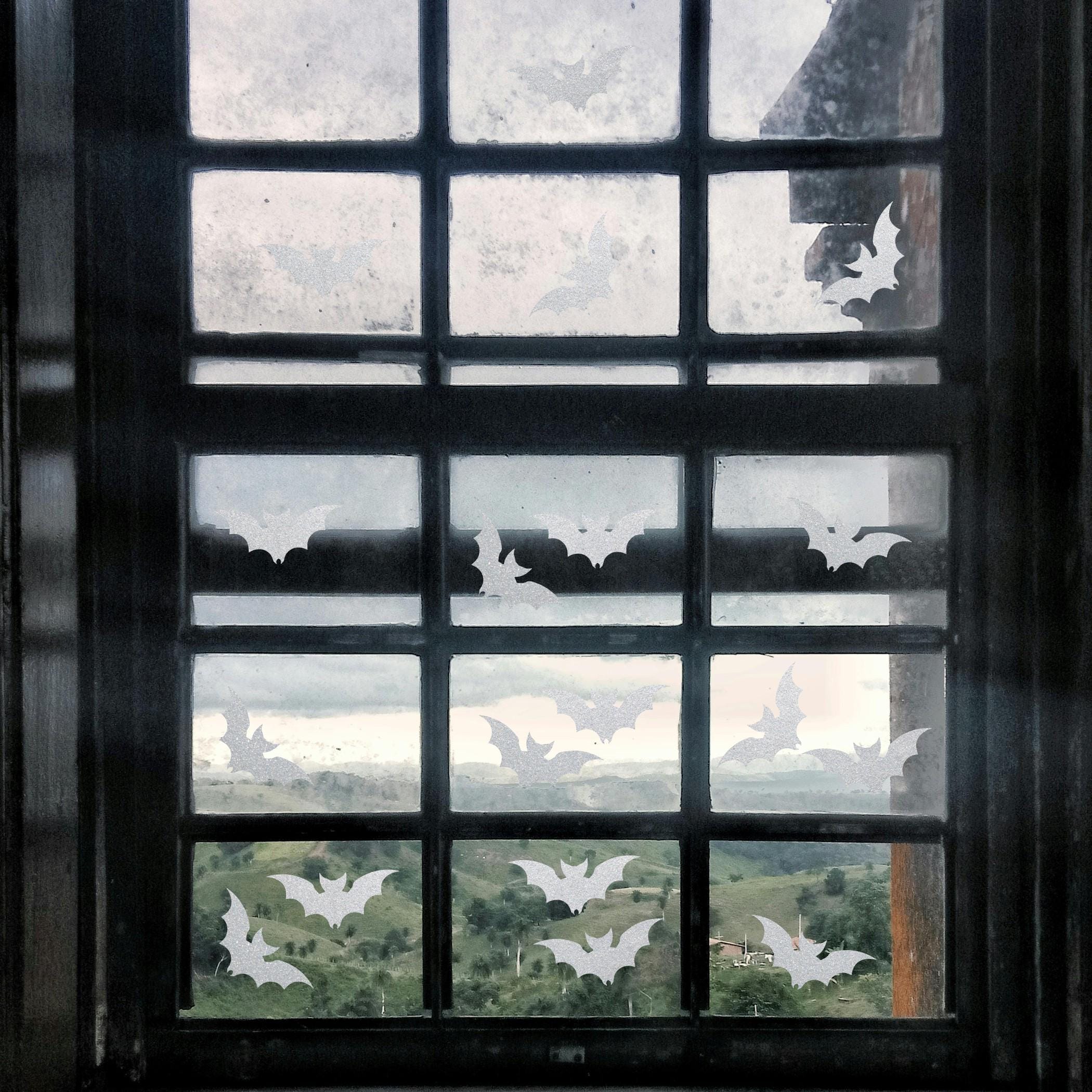 27 Bat Window Decals, Frosted Clings, Etched Stickers, Removable and ...
