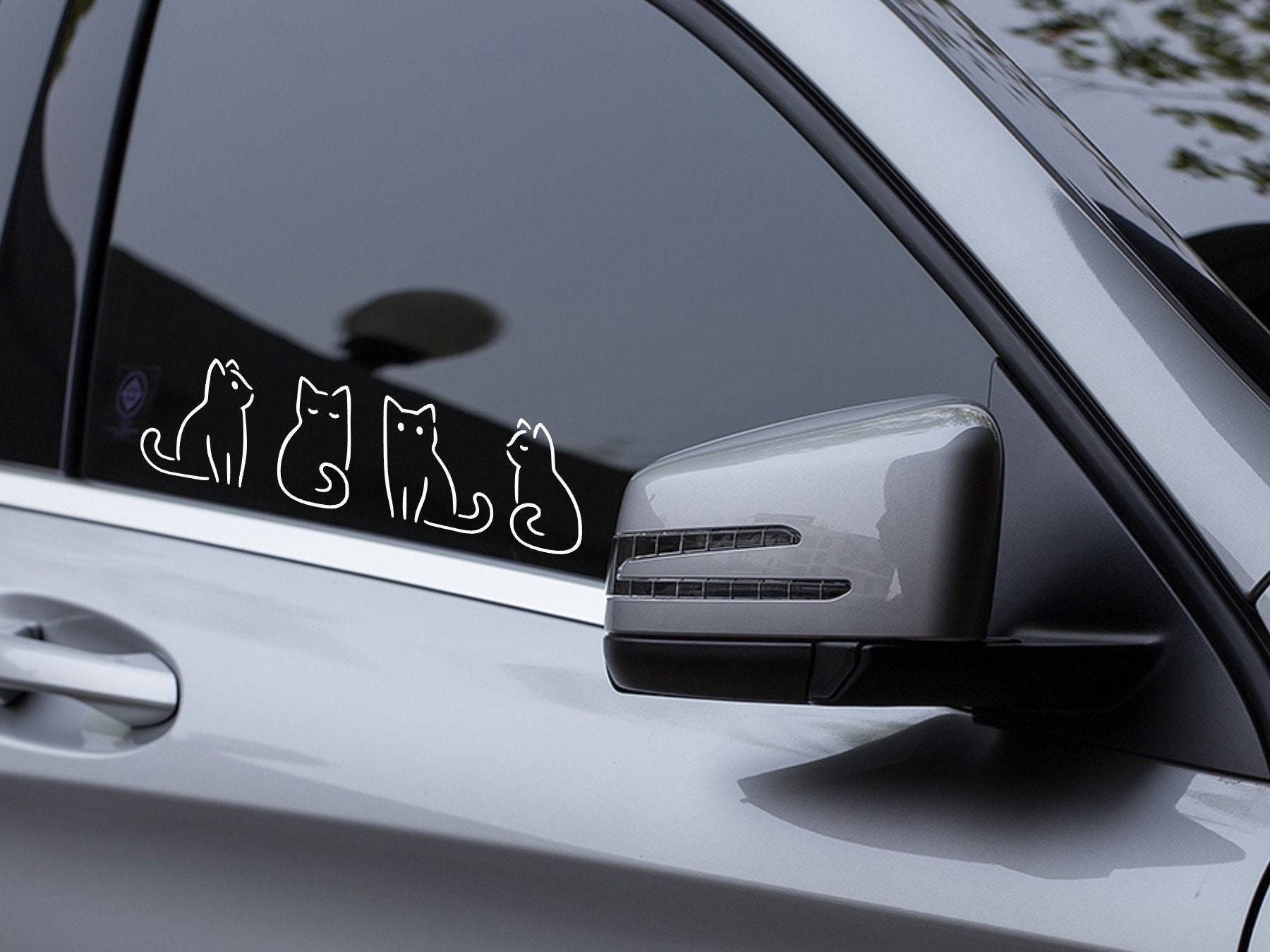 4 Cute Cats Car Decal, Kitten Car Stickers, Car Decal, Window Sticker ...
