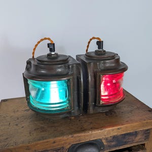 Vintage 1930s Ship Signal Lamps - Upcycled Accent Lighting