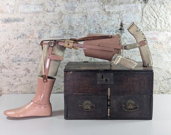 Prótesis/pierna artificial antigua de J.E. Hanger & Co. Ltd, Londres - Auténtica pieza de colección