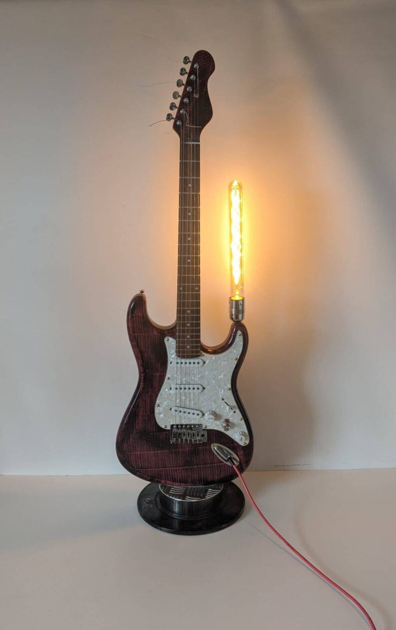 Vintage Upcycled Guitar Floor Lamp Light Etsy