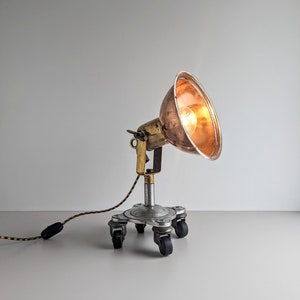 Industrial Spot Light, Upcycled Vintage Table Floor Lamp