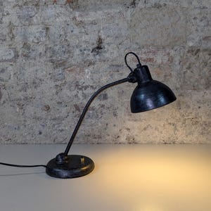 Vintage Metal Black Desk Lamp, Made In Poland, 1960s