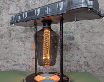 Vintage Upcycled BMW Accent Table Lamp
