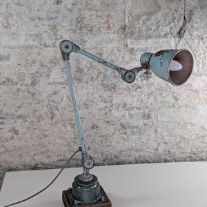 Upcycled Mori Shiki Machinist Lamp – Industrial Articulating Desk Light | Vintage Patina | Reclaimed Factory Lamp