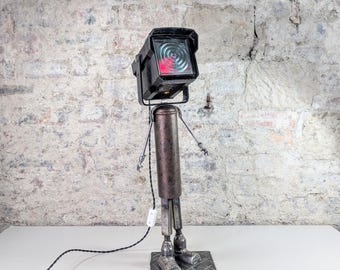 Industrial Robot Lamp – Handcrafted Upcycled Statement Light