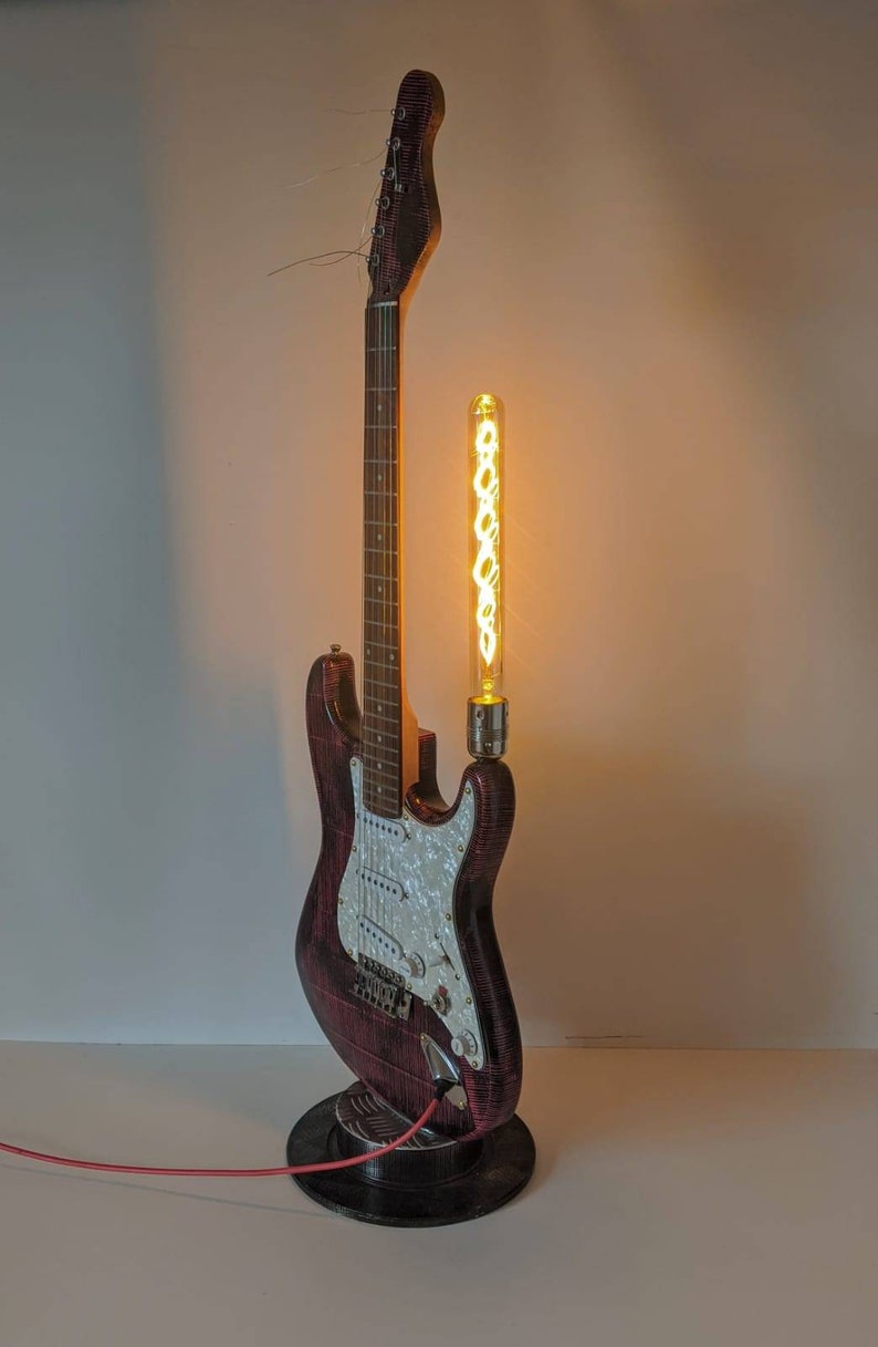 Vintage Upcycled Guitar Floor Lamp Light Etsy