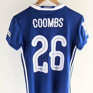 Laura Coombs gesigneerd Chelsea FC T-shirt/jersey, maat S